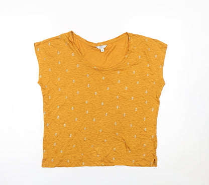 Womens UK Size S Monsoon Yellow Basic T-Shirt