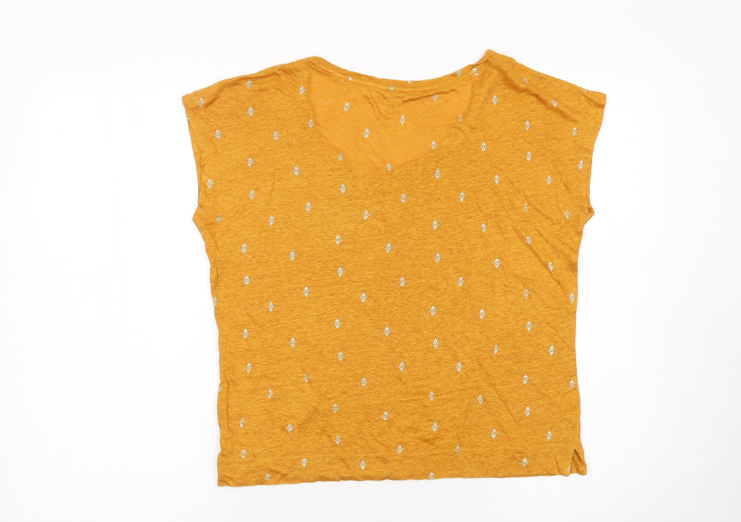 Womens UK Size S Monsoon Yellow Basic T-Shirt