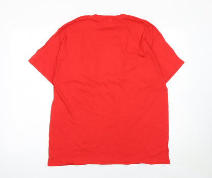 Mens UK Size L Fruit of the Loom Red  T-Shirt