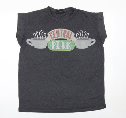 Womens UK Size 16 Friends The TV Series Grey Basic T-Shirt
