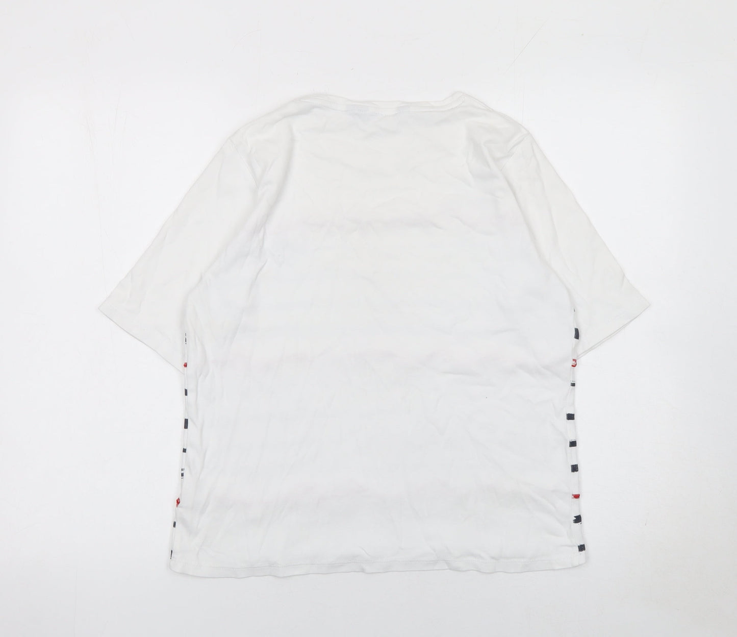 Womens UK Size 14 Isle White Basic T-Shirt