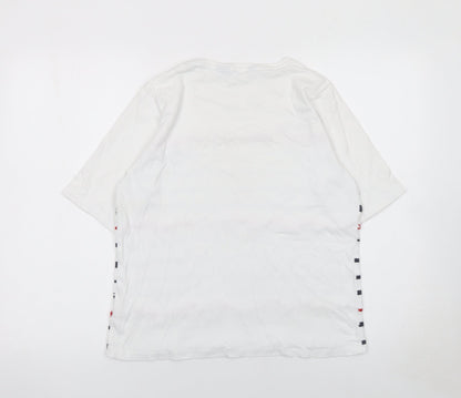 Womens UK Size 14 Isle White Basic T-Shirt