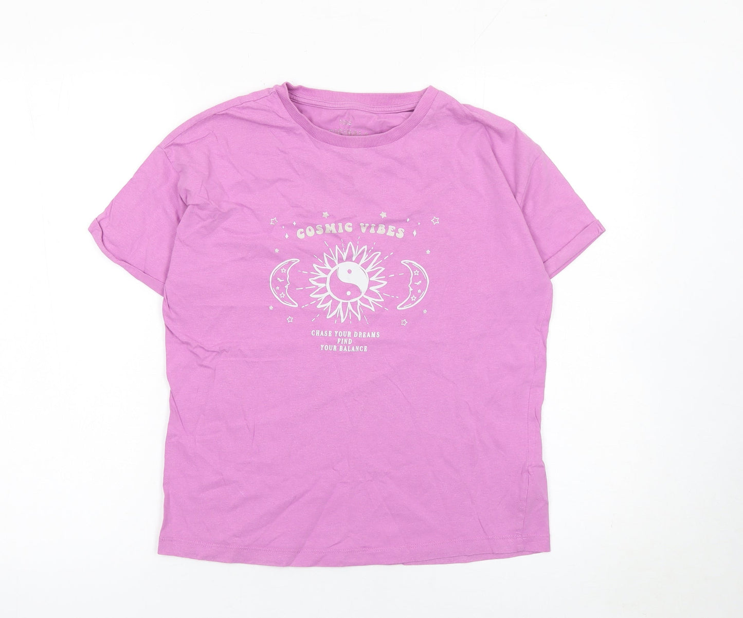 Girls UK Size 12-13 Years Marks and Spencer Pink Basic T-Shirt