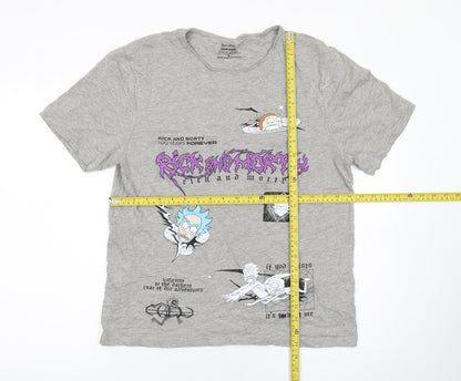 Rick and Morty Adult Swim Grey Graphic T-Shirt Men’s Medium
