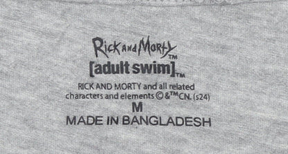 Rick and Morty Adult Swim Grey Graphic T-Shirt Men’s Medium