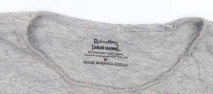 Rick and Morty Adult Swim Grey Graphic T-Shirt Men’s Medium