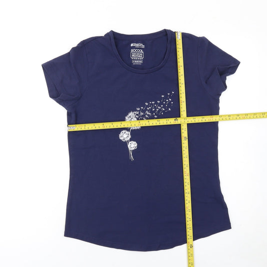 Mountain Warehouse Womens Blue Size 10 Isocool T-Shirt with Dandelion Print