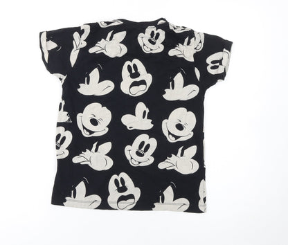 Girls UK Size 8 Years Little Eleven Paris Black Basic T-Shirt