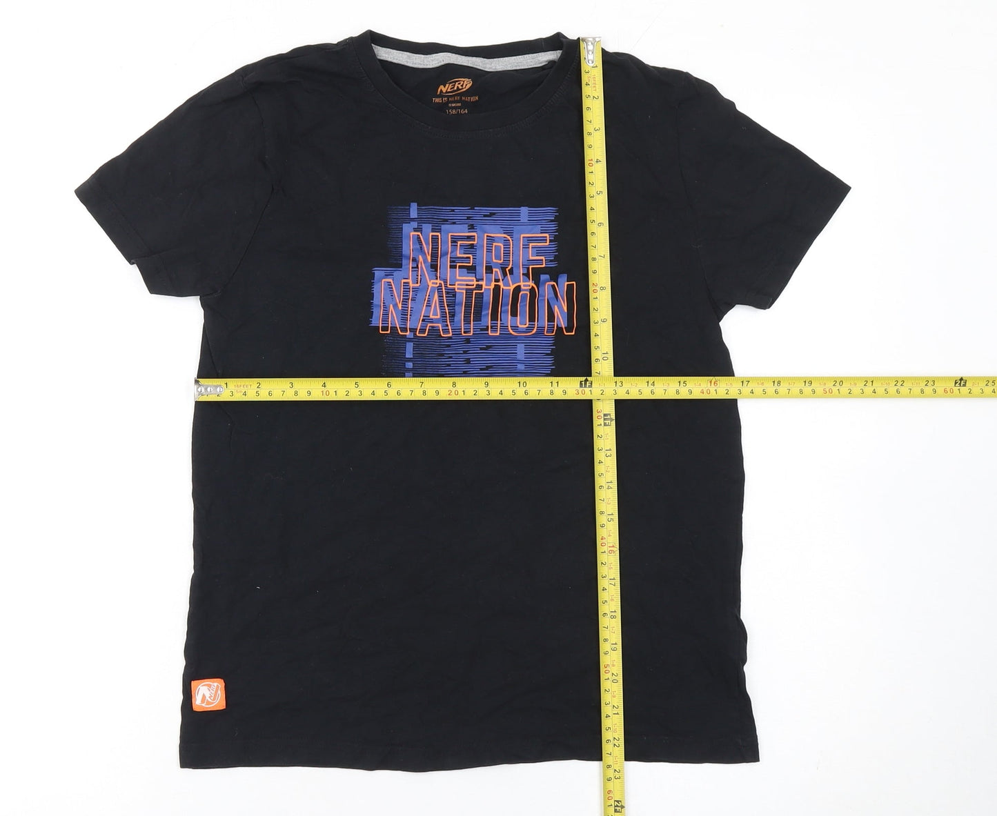 Boys UK Size 12-14 Years NERF Black Basic T-Shirt