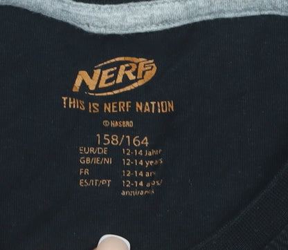 Boys UK Size 12-14 Years NERF Black Basic T-Shirt