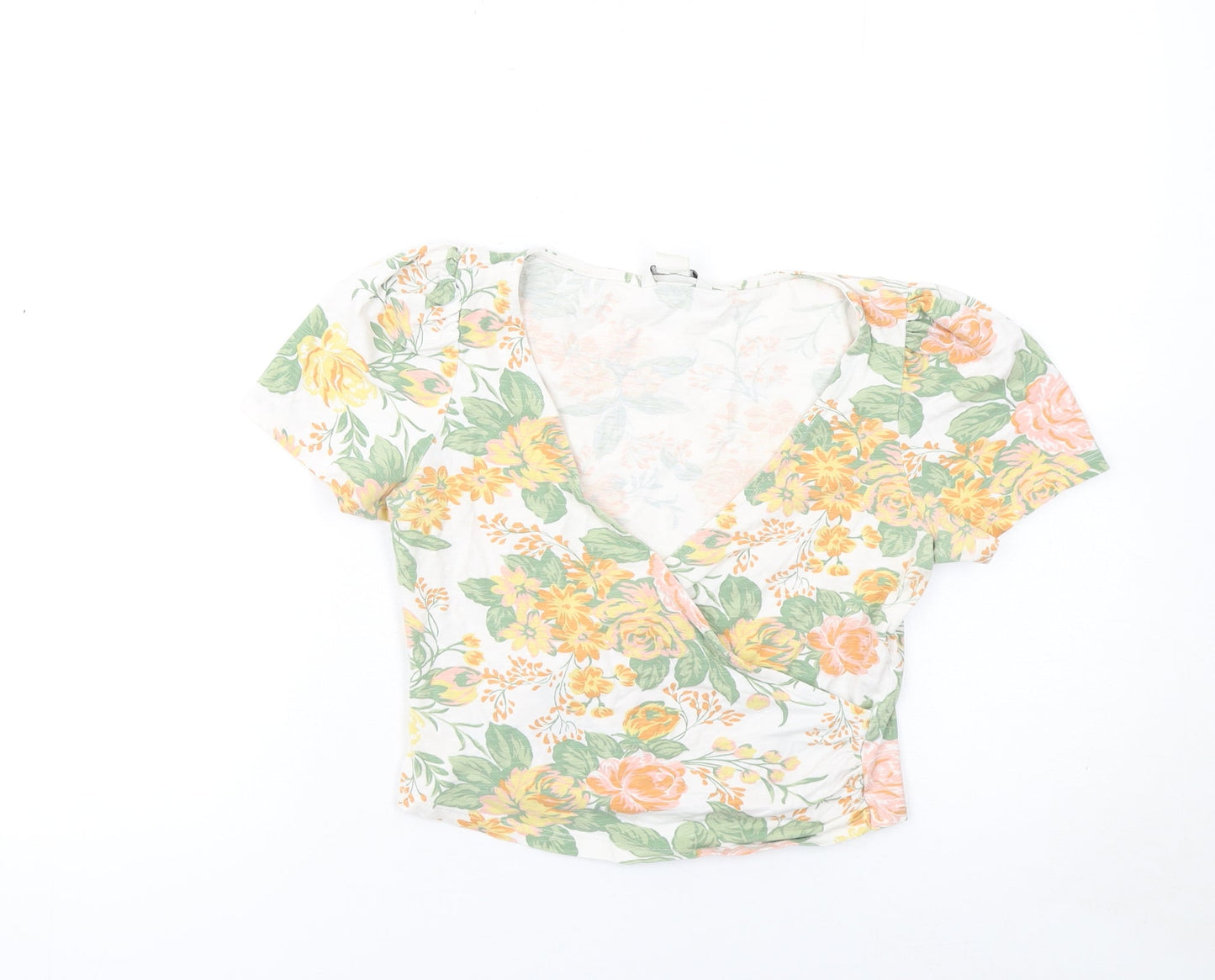 Womens UK Size XS Monki Multicoloured Cropped Blouse