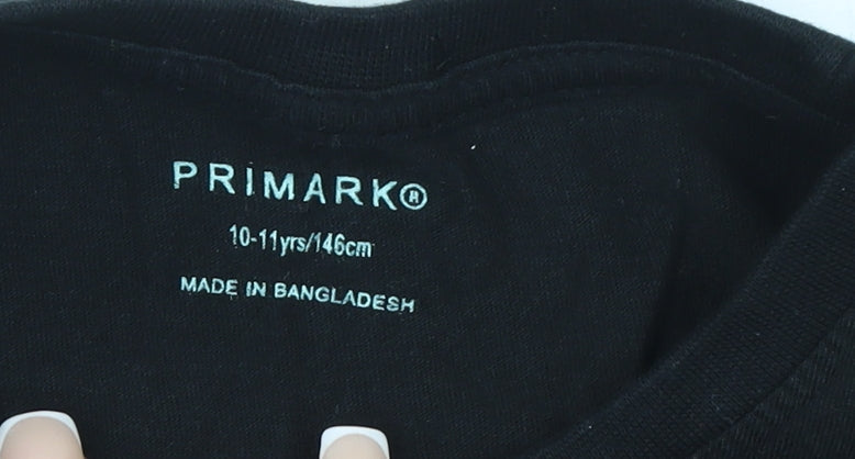 Primark Boys Black Graphic 'Legend' T-Shirt 10-11 Years Cotton Casual Top