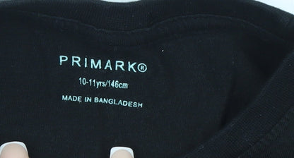 Primark Boys Black Graphic 'Legend' T-Shirt 10-11 Years Cotton Casual Top