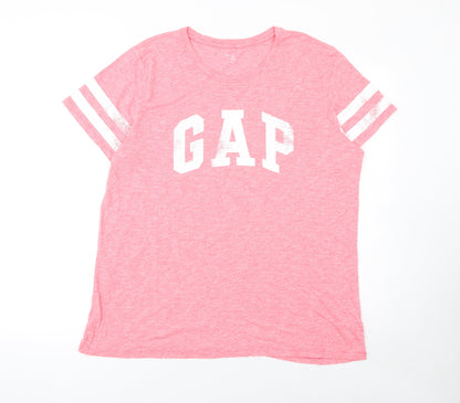 GAP Women’s Pink XL Crew Neck Short Sleeve Cotton Blend T-Shirt