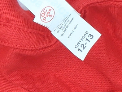 Boys UK Size 12-13 Years Casual Classics Red Basic T-Shirt