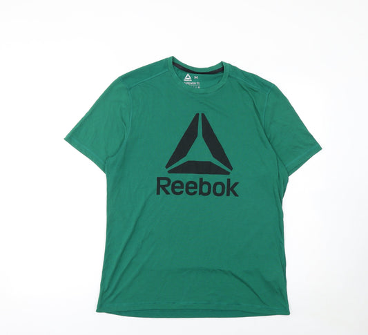 Mens UK Size M Reebok Green Gym & TrainingRunning & JoggingCrossFit T-Shirt