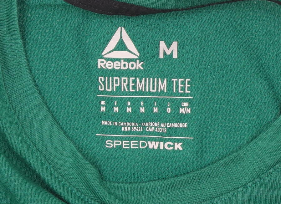 Mens UK Size M Reebok Green Gym & TrainingRunning & JoggingCrossFit T-Shirt