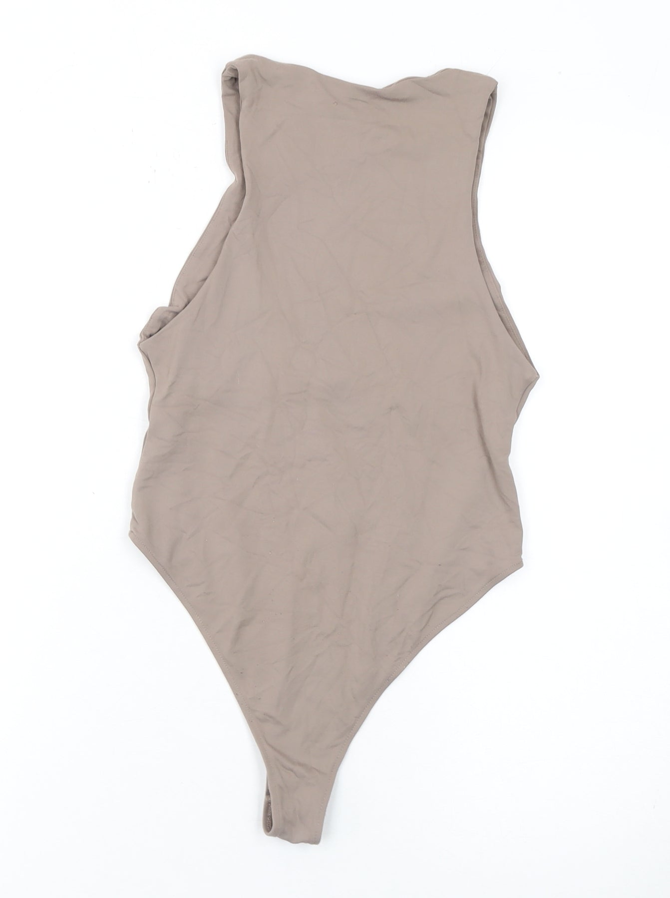 Zara Womens Beige Sleeveless Bodysuit Size S Stretchy Polyamide Blend