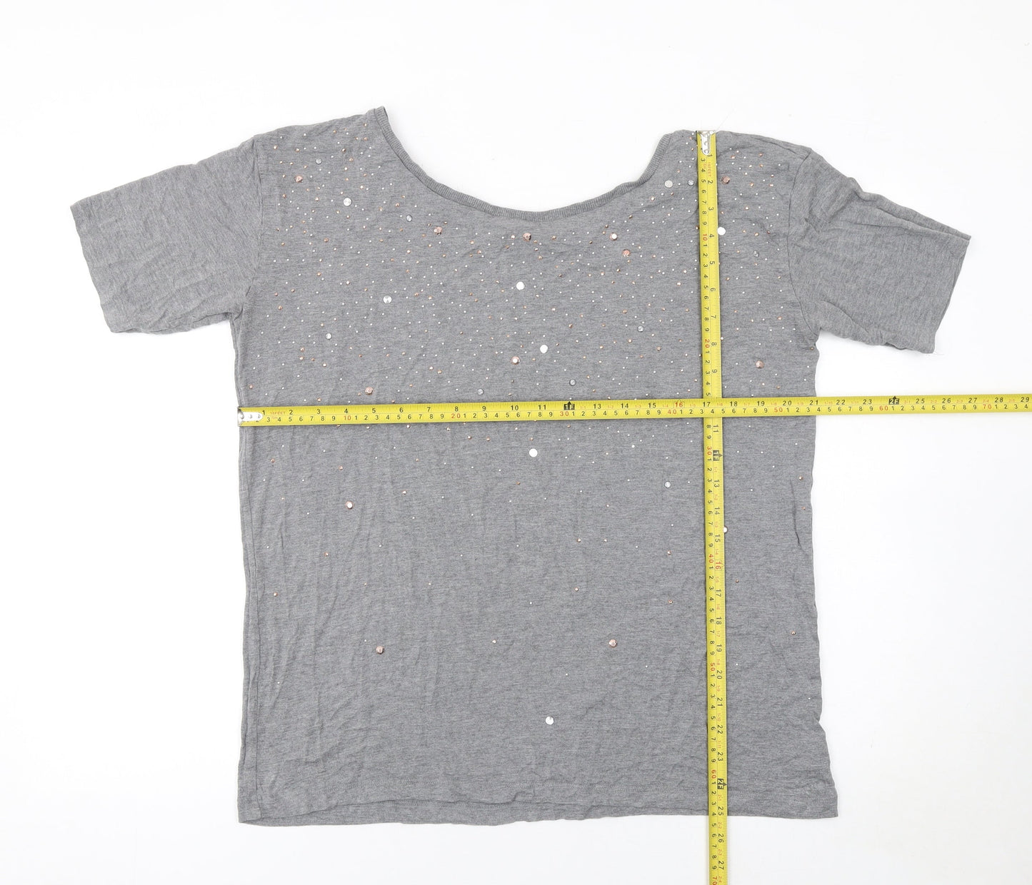Womens UK Size 12 NEXT Grey Basic T-Shirt