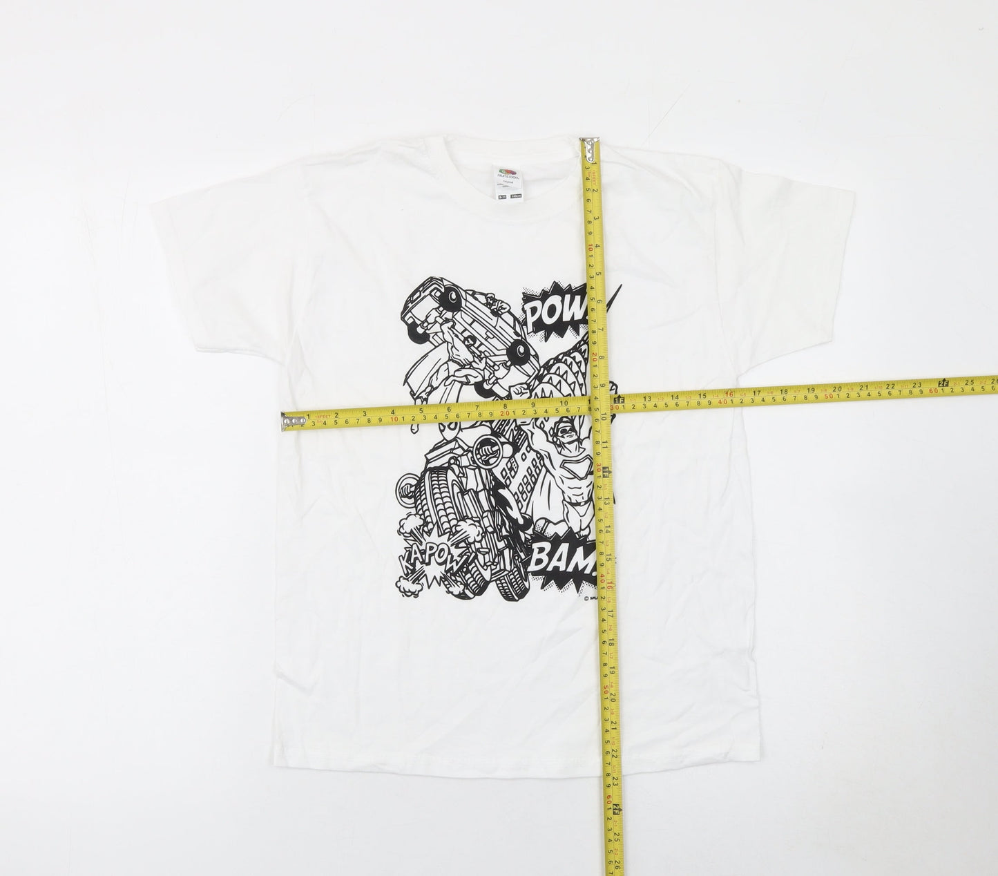 Boys UK Size 10 Years Fruit of the Loom White Basic T-Shirt