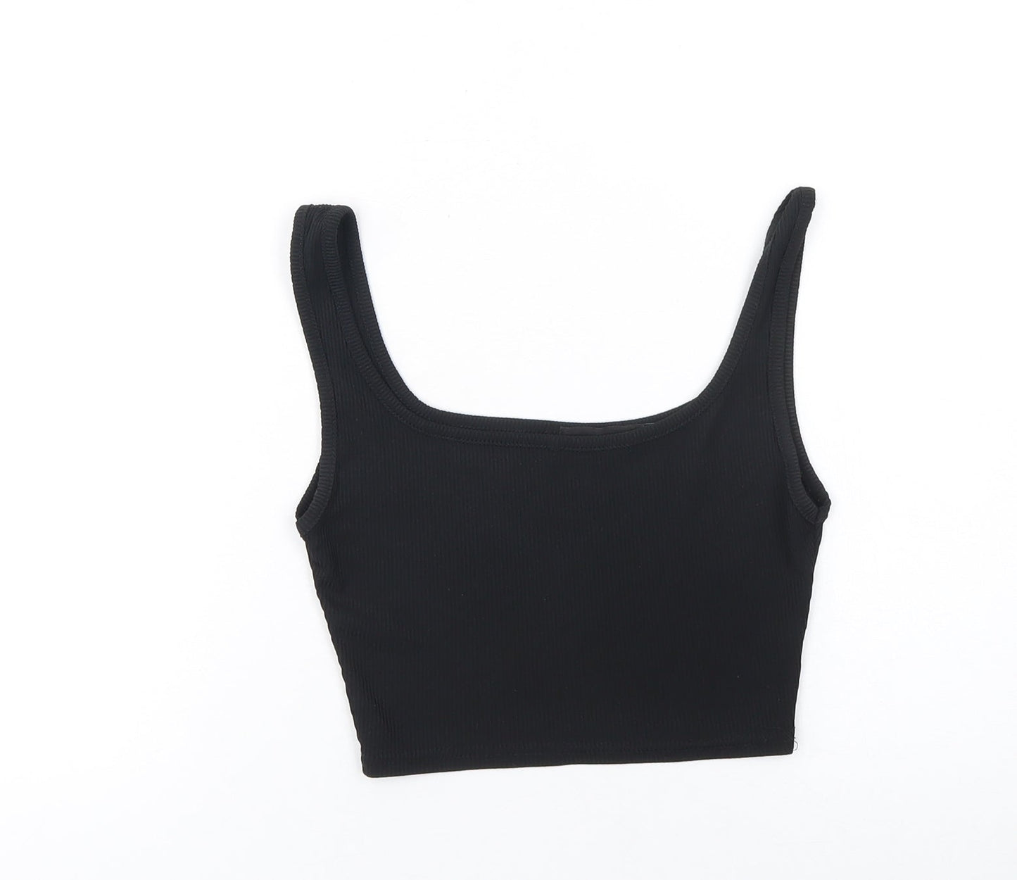 PrettyLittleThing Women’s Black Cropped Tank Top Size 6