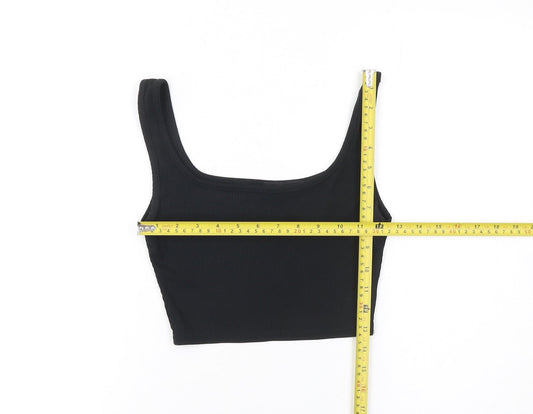 PrettyLittleThing Women’s Black Cropped Tank Top Size 6