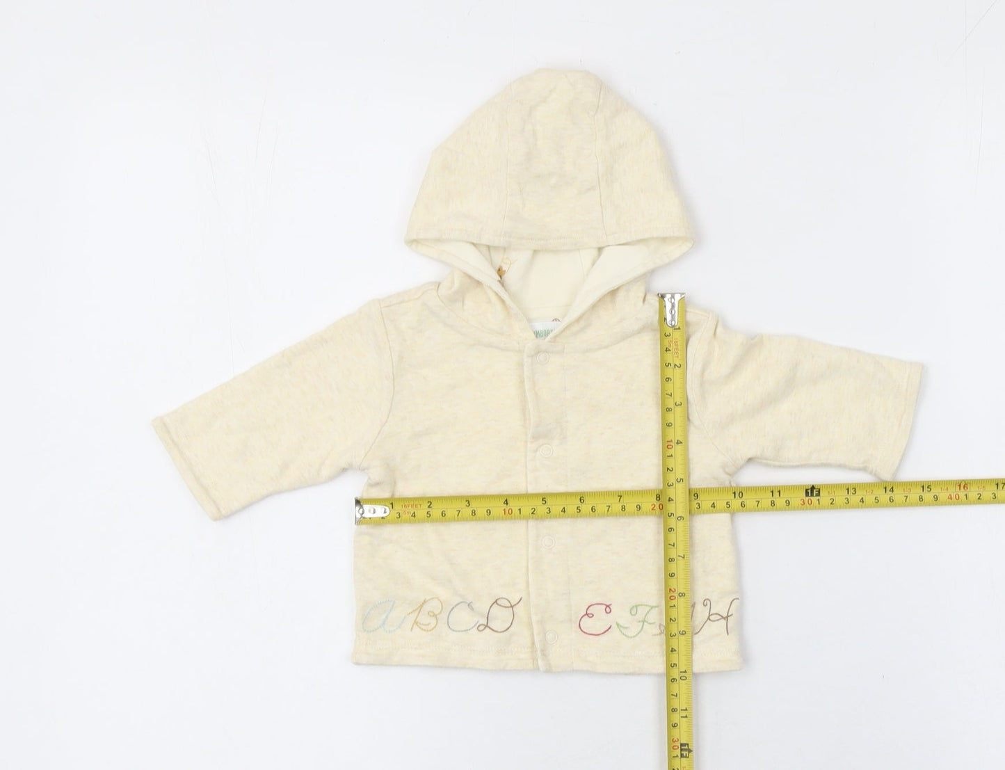 Gymboree Unisex Baby Beige 0-3 Months Hooded Outfit Set 100% Cotton ABC Embroidered