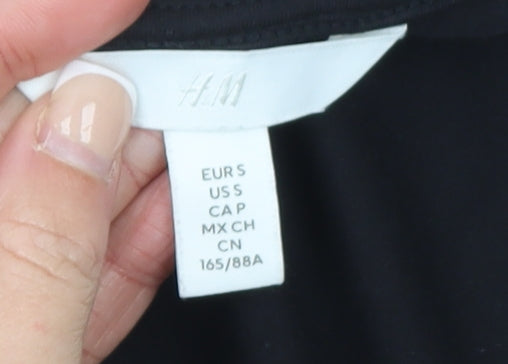 H&M Women’s Black Long Sleeve V-Neck Bodysuit Size S
