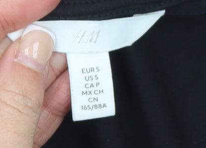 H&M Women’s Black Long Sleeve V-Neck Bodysuit Size S