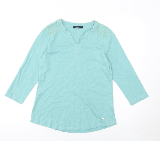 Dash Women's Green Cotton 3/4 Sleeve Tunic Blouse Size 12