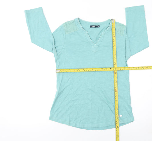 Dash Women's Green Cotton 3/4 Sleeve Tunic Blouse Size 12