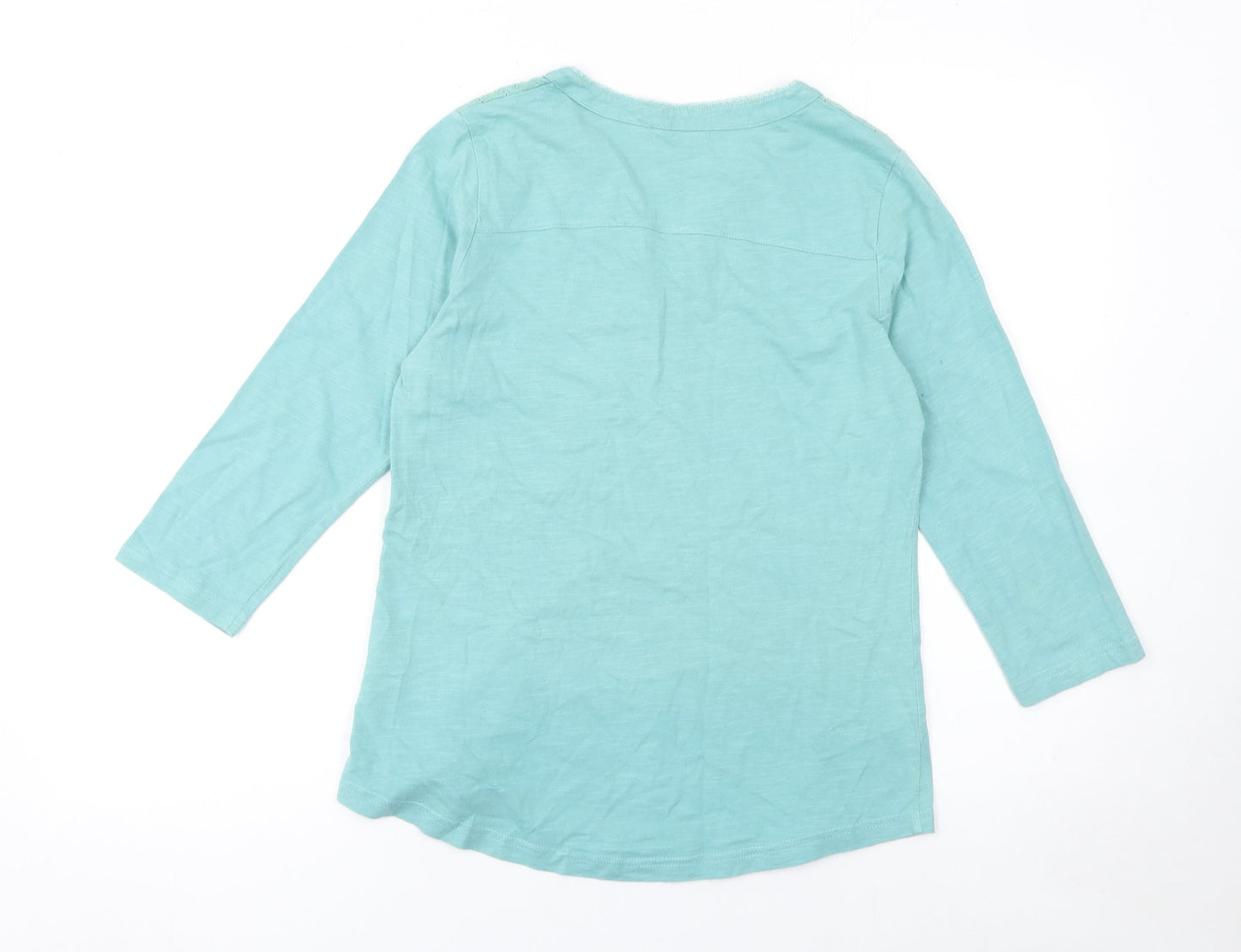 Dash Women's Green Cotton 3/4 Sleeve Tunic Blouse Size 12