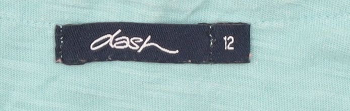 Dash Women's Green Cotton 3/4 Sleeve Tunic Blouse Size 12