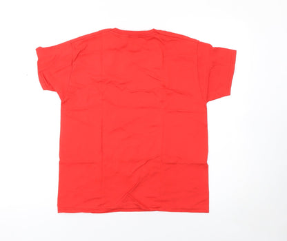 Boys UK Size 9-10 Years Fruit of the Loom Red Basic T-Shirt