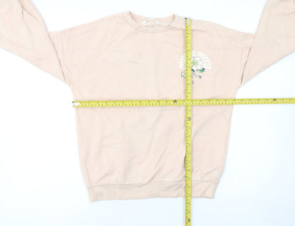 Marks and Spencer Girls Beige Choose Happy Flower Graphic Pullover Sweatshirt 11-12 Years