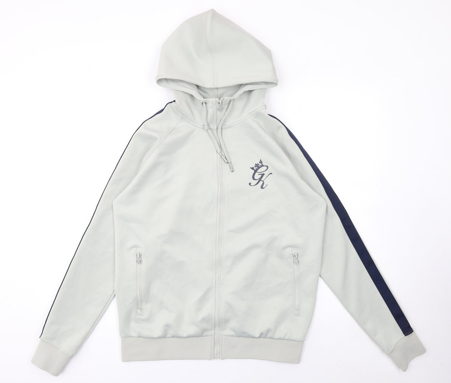 Mens UK Size M Gym King Grey Full Zip Hoodie