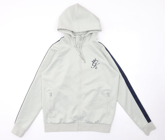 Mens UK Size M Gym King Grey Full Zip Hoodie