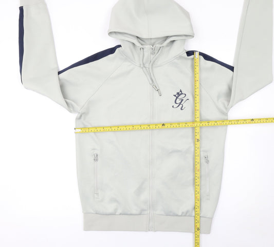 Mens UK Size M Gym King Grey Full Zip Hoodie