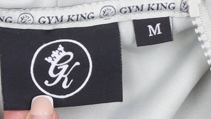 Mens UK Size M Gym King Grey Full Zip Hoodie