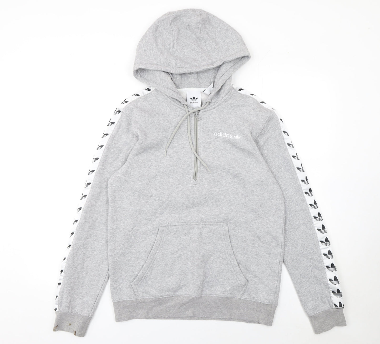 Mens UK Size S adidas Grey 1/2 Zip Hoodie