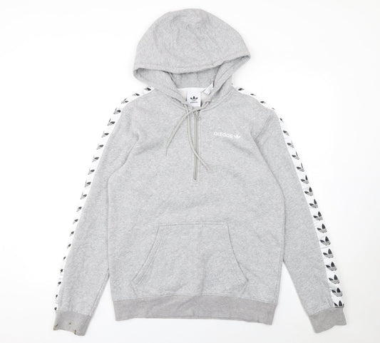 Mens UK Size S adidas Grey 1/2 Zip Hoodie