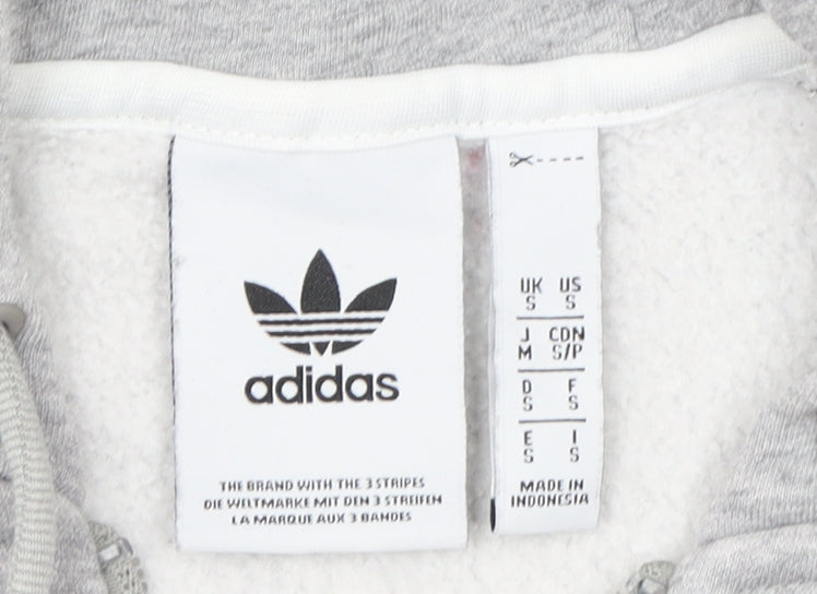 Mens UK Size S adidas Grey 1/2 Zip Hoodie
