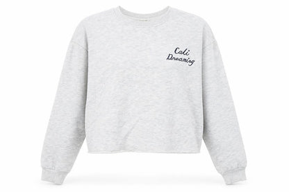 Womens UK Size M blanc ciel Grey Pullover Sweatshirt