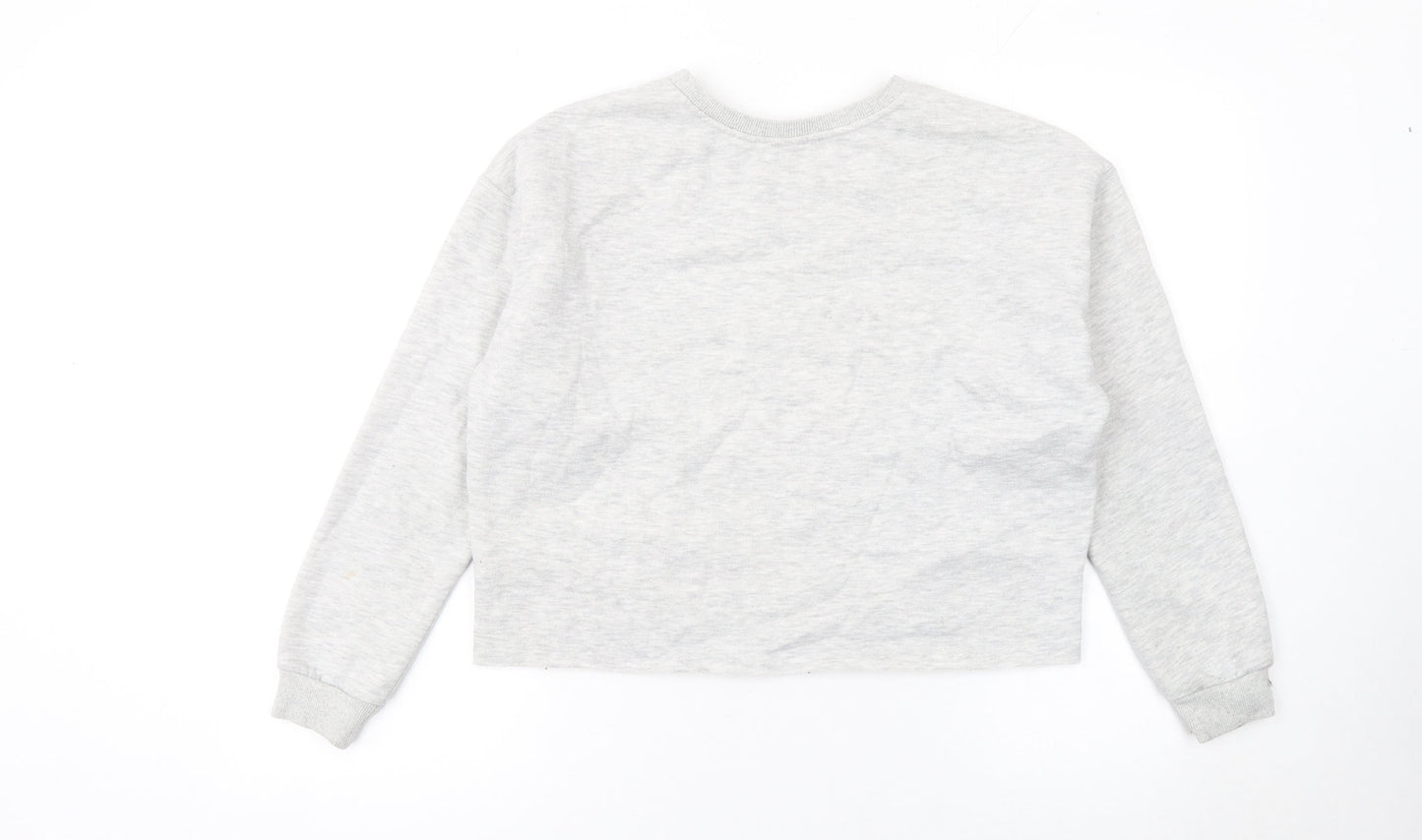 Womens UK Size M blanc ciel Grey Pullover Sweatshirt
