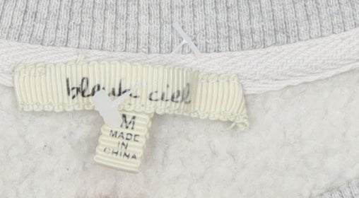 Womens UK Size M blanc ciel Grey Pullover Sweatshirt