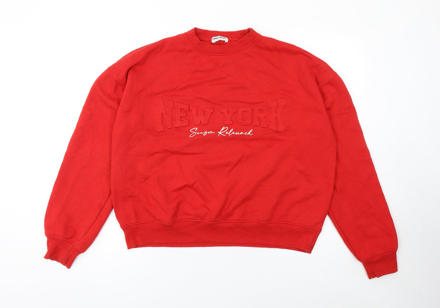 Womens UK Size 8 Public Planet Red Pullover Sweatshirt