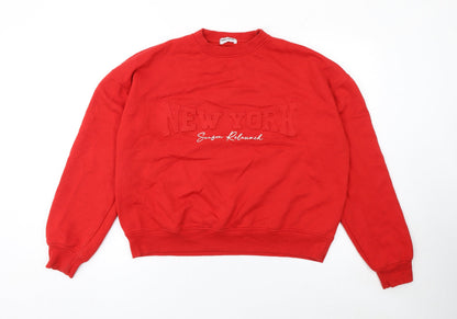 Womens UK Size 8 Public Planet Red Pullover Sweatshirt