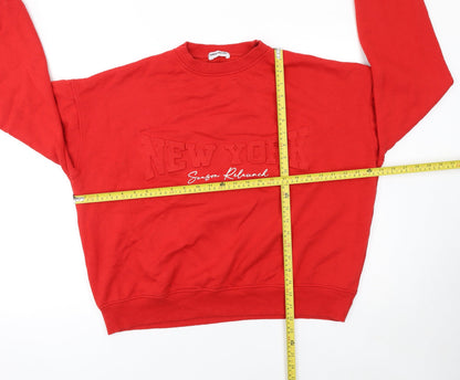 Womens UK Size 8 Public Planet Red Pullover Sweatshirt