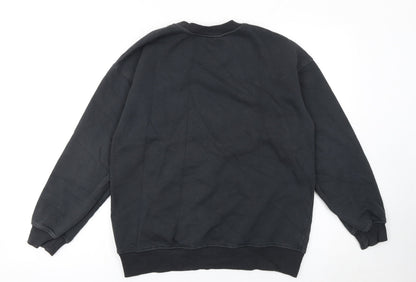 H&M Girls Black Lilo & Stitch Pullover Sweatshirt 10-12 Years Fleece Crew Neck