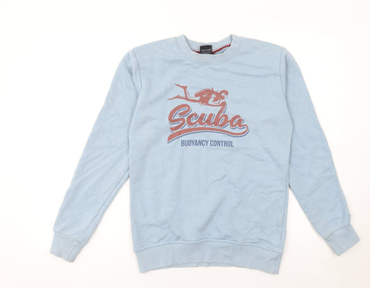 Mens UK Size S Tünel Fashion Blue Pullover Sweatshirt